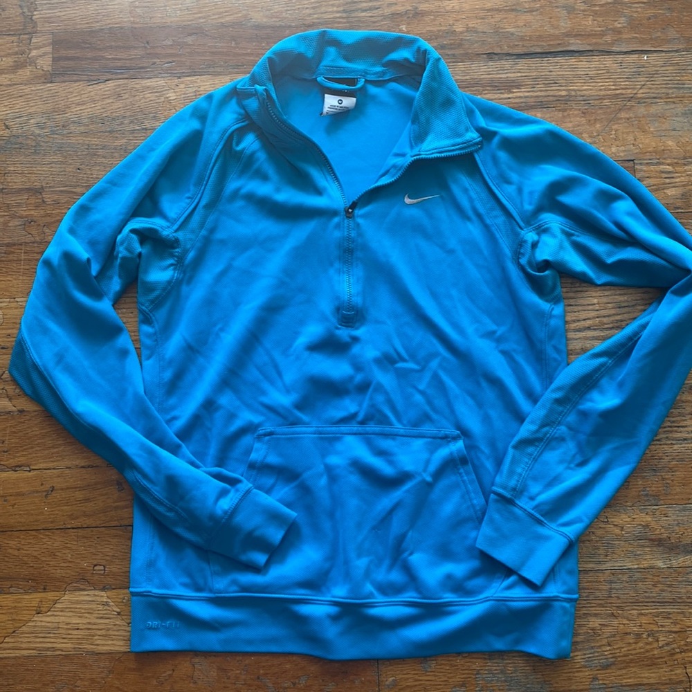 Nike Dri-Fit Blue Long Sleeve Pullover with front pocket